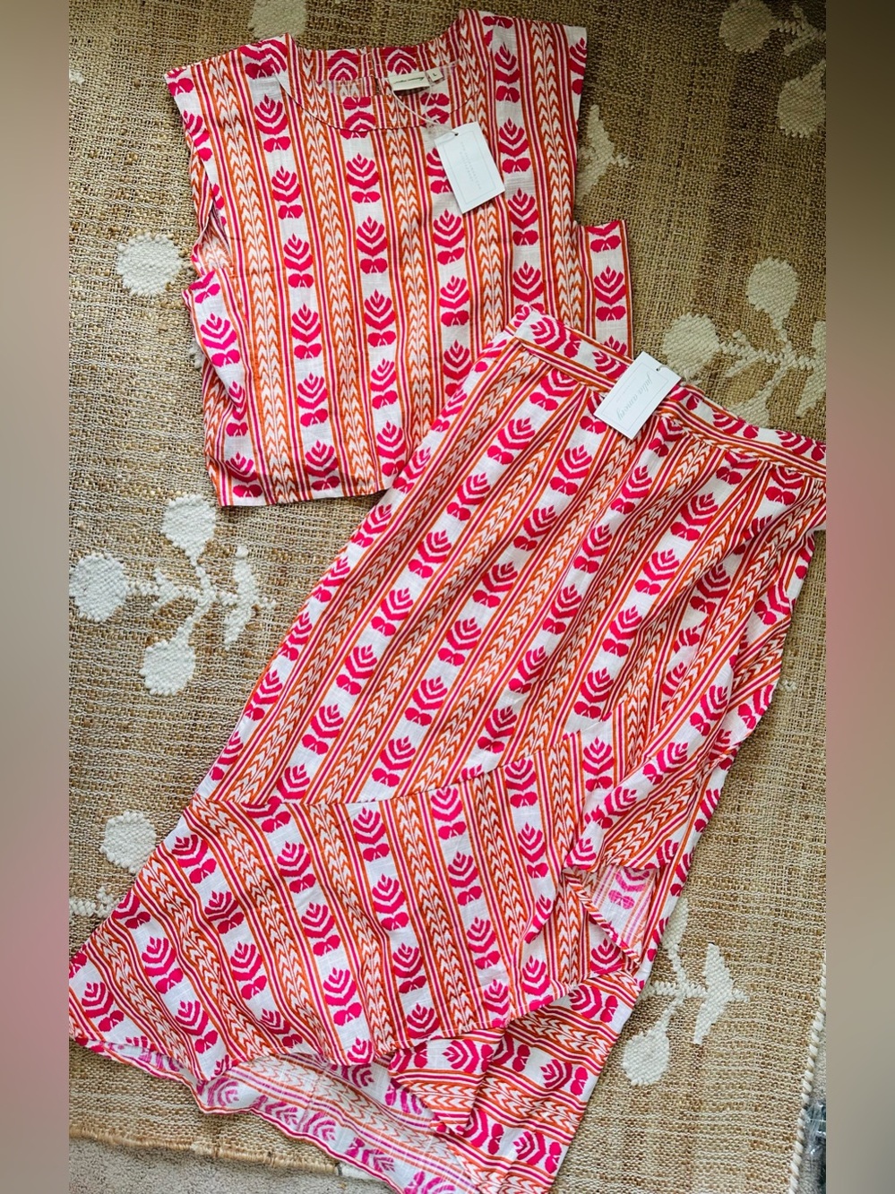 NWT Julia Amory Tutti Frutti Ruffle Top Skirt Set Sz Large 8 10 Tuckernuck